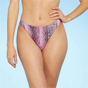 Women’s high leg extra cheeky bikini bottom Shade & Shore snake print XL 16-18